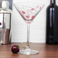 Personalised Lips & Cherry Cocktail Glass