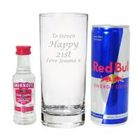 personalised vodka red bull gift set