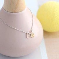 Personalised 9ct Gold Heart And Tag Necklace