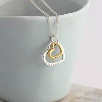 Personalised Silver And 9ct Gold Family Heart Necklace