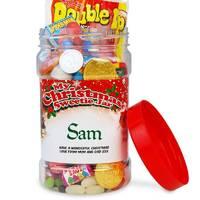 personalised christmas sweetie jar small