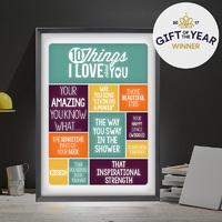 personalised 10 things i love about you lightbox