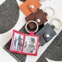 Personalised Mini Leather Photo Keyring