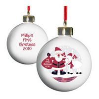 personalised christmas bauble babys first christmas