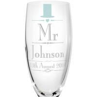 personalised mr mrs wedding flutes