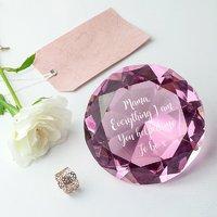 personalised pink diamond paperweight