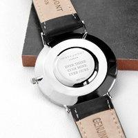 personalised mens leather watch black