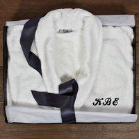 personalised luxury egyptian cotton bathrobe