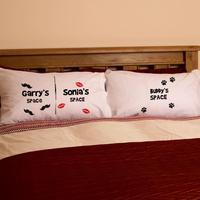 Personalised His & Hers & Pet Pillowcase Set
