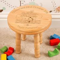 Personalised Farmyard Wooden Stool for Boy or Girl: Christening