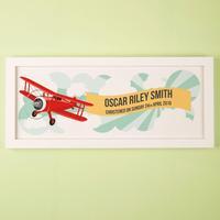 Personalised Aeroplane Christening Print