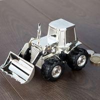 Personalised Silver Plated Digger Money Box