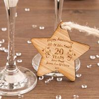 Personalised Anniversary Wooden Star