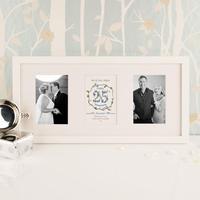 Personalised 25th Silver Wedding Anniversary 3 Aperture Frame