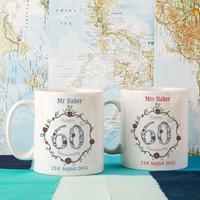 Personalised 60th Wedding Anniversary Mug Set