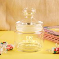 Personalised Big Sister Glass Sweet Jar