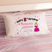 Personalised Girls Birthday Princess Pillowcase