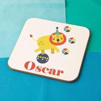 Personalised Circus Lion Drinks Coaster