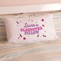 personalised girls sleepover pillowcase
