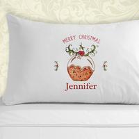 Personalised Christmas Pudding Pillowcase