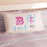 Personalised 70th Birthday Letter Pillowcase For Her