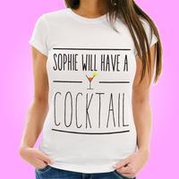 Personalised Womens Cocktail T-Shirt