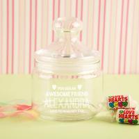 Personalised Awesome Friend Glass Sweet Jar