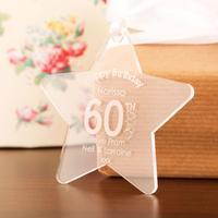 Personalised 60th Birthday Acrylic Star