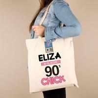Personalised 90s Chick Cotton Tote