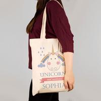 Personalised Unicorn Shoulder Tote