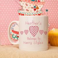 Personalised My Heart Belongs To Mug