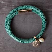Personalised Turquoise Leather Bracelet
