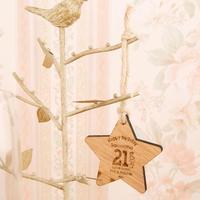 Personalised 21st Birthday Wooden Star