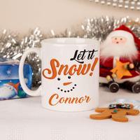 Personalised let it Snow Snowman Mug