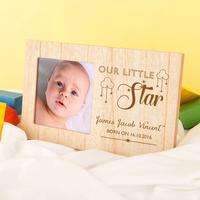 personalised our little star photo frame for baby boys girls