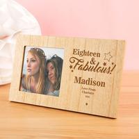 Personalised 18 and Fab Wooden Photo Frame
