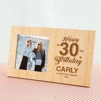 Personalised 30th Birthday Wooden Photo Frame