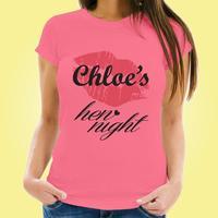 personalised lipstick hen party tee