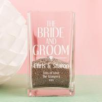 Personalised Bride and Groom Glass Vase