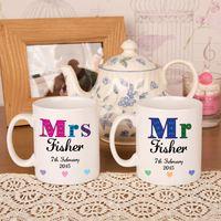 Personalised Mr & Mrs Mug Set