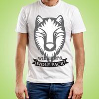 personalised wolf pack mens t shirt