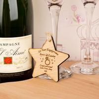 Personalised Engagement Wooden Star