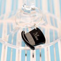 Personalised Junko Style Top Hat Wine Glass Charm