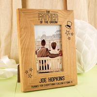 Personalised Father of the Groom Oak Frame