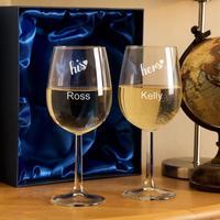 Personalised His and Hers Wine Glasses