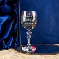 personalised grandfather of the groom wine glass with wine charm and g ...