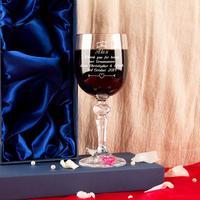 Personalised Groomsman Wine Glass With Wine Charm and Gift Box