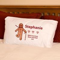 personalised gingerbread man pillowcase