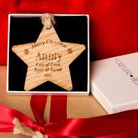 Personalised Wooden Christmas Star Aunt
