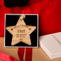Personalised Wooden Christmas Star Daddy